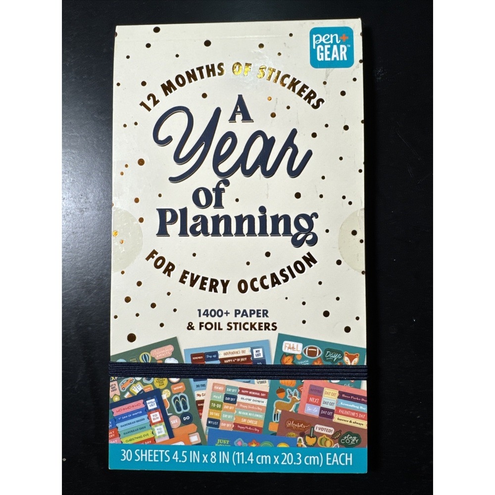 Pen+Gear Planner Sticker Book 1400+ Stickers 30 Sheets Year of Planning